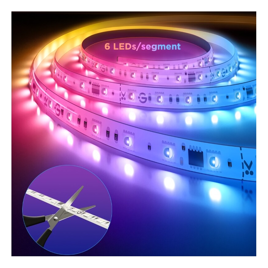 Govee - LED RGBWWIC Hämardatav valgusriba Riba Valgustus 2 Pro 5m Wi-Fi Matter