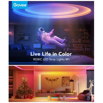Govee - M1 PRO PREMIUM Smart RGBICW+ LED Valgusriba 2m Wi-Fi Matter
