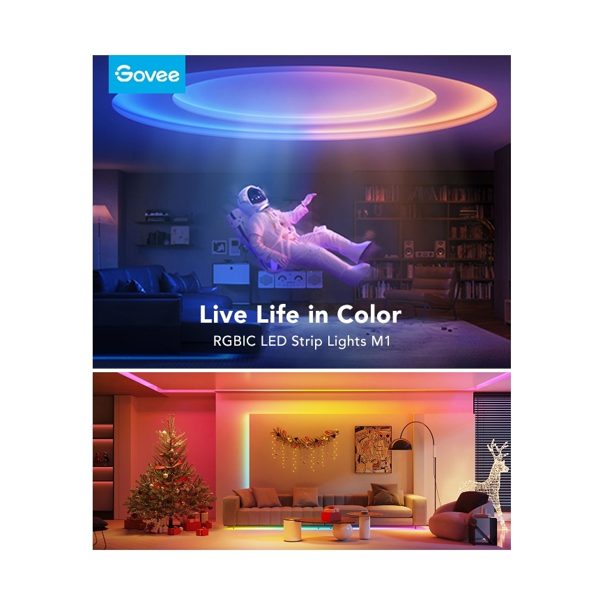 Govee - M1 PRO PREMIUM Smart RGBICW+ LED Valgusriba 2m Wi-Fi Matter