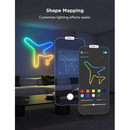 Govee - Neon 2 MATTER paindlik LED Valgusriba 3m RGBIC Wi-Fi IP67