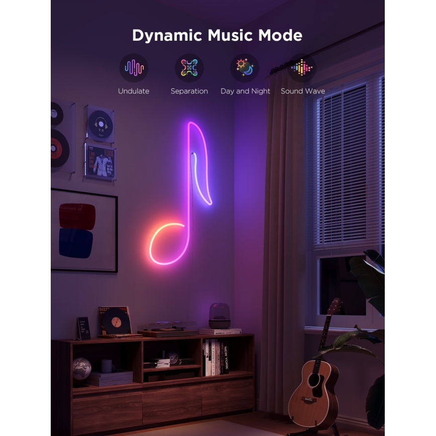 Govee - Neon 2 MATTER paindlik LED Valgusriba 3m RGBIC Wi-Fi IP67