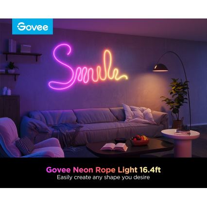 Govee - Neon 2 MATTER paindlik LED Valgusriba 5m RGBIC Wi-Fi IP67