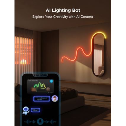 Govee - Neon 2 MATTER paindlik LED Valgusriba 5m RGBIC Wi-Fi IP67