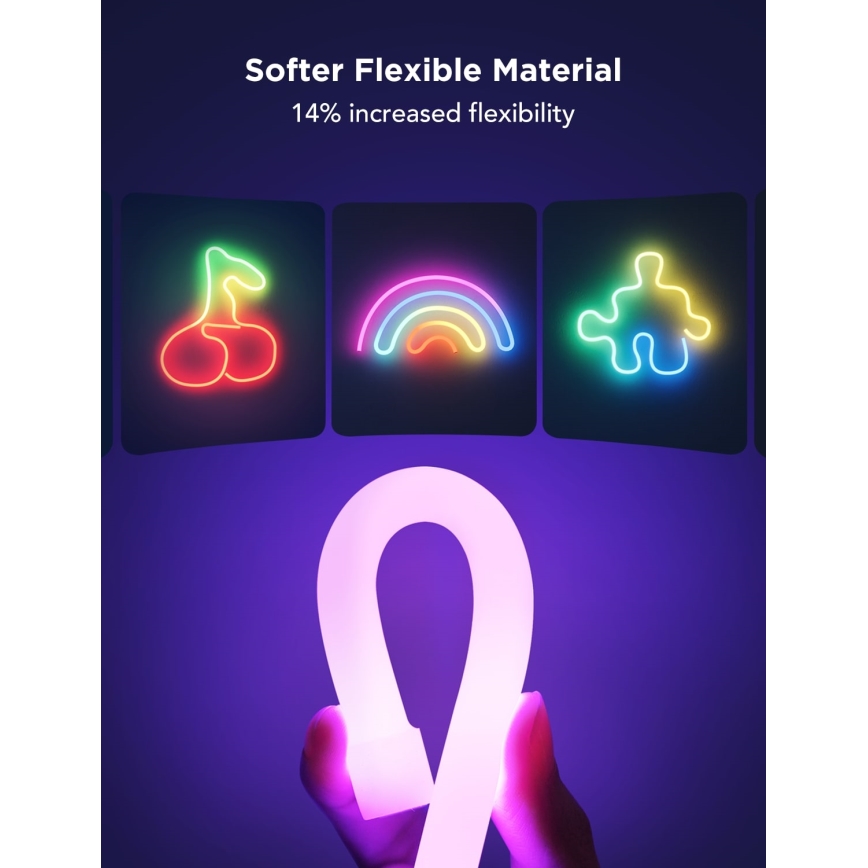 Govee - Neon 2 MATTER paindlik LED Valgusriba 5m RGBIC Wi-Fi IP67