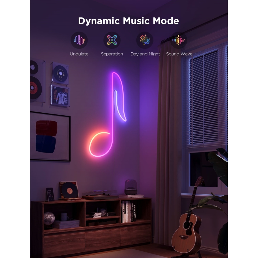 Govee - Neon 2 MATTER paindlik LED Valgusriba 5m RGBIC Wi-Fi IP67