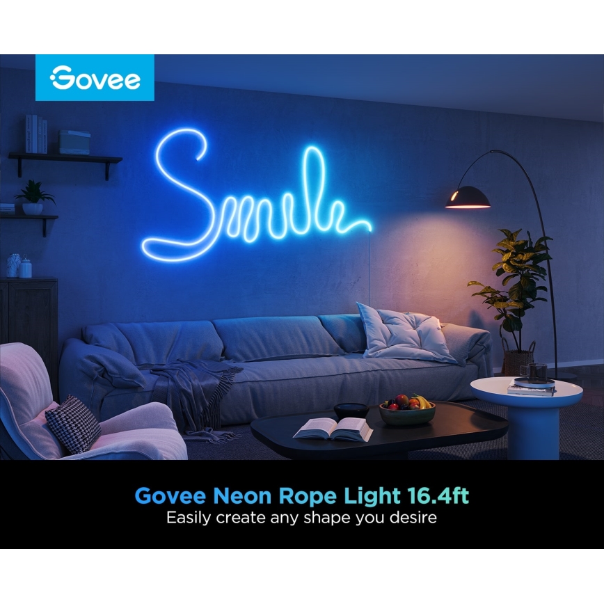 Govee - Neon 2 MATTER paindlik LED Valgusriba 5m RGBIC Wi-Fi IP67