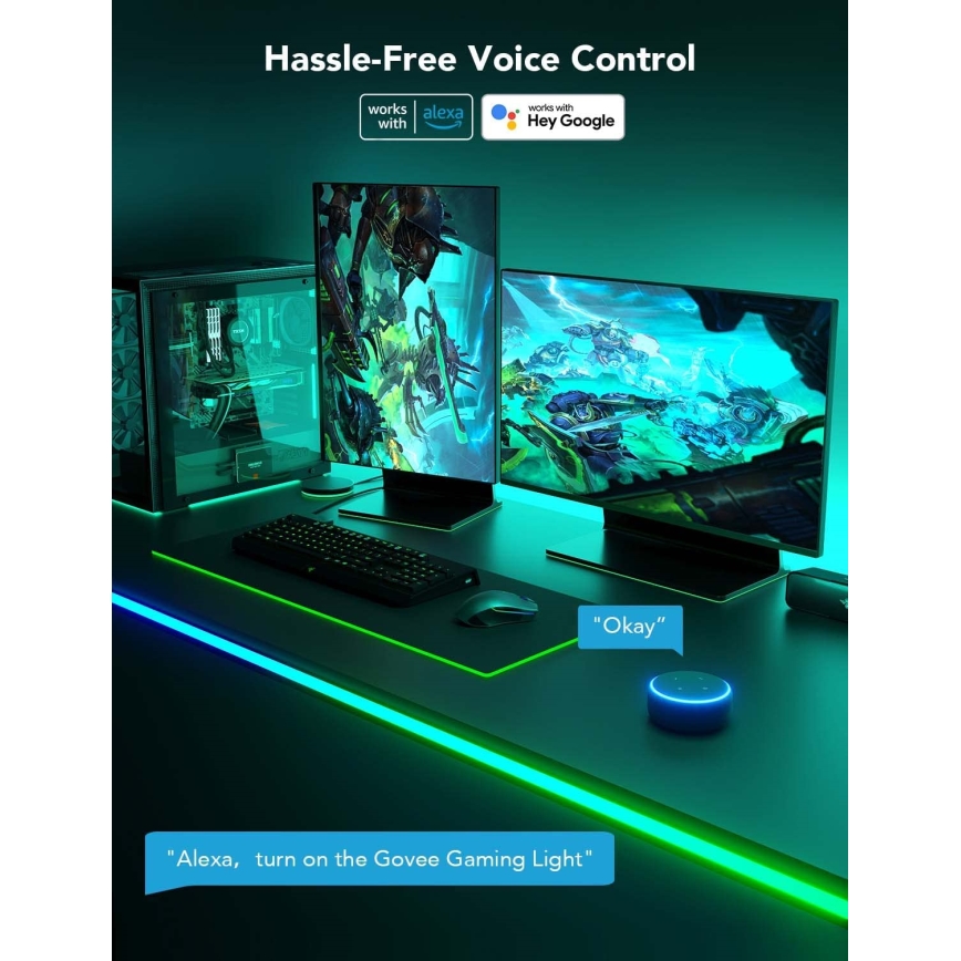 Govee - Neon LED laua taustvalgustus 3m RGBIC Wi-Fi