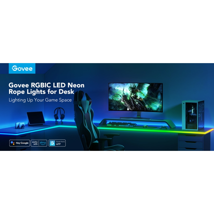 Govee - Neon LED laua taustvalgustus 3m RGBIC Wi-Fi