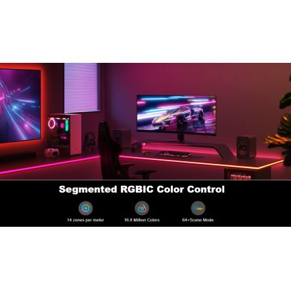 Govee - Neon LED laua taustvalgustus 3m RGBIC Wi-Fi