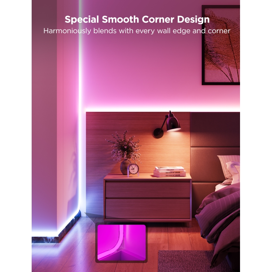 Govee - Neon MATTER LED nurgarööbas 5m RGBIC Wi-Fi