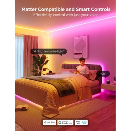 Govee - Neon MATTER LED nurgarööbas 5m RGBIC Wi-Fi