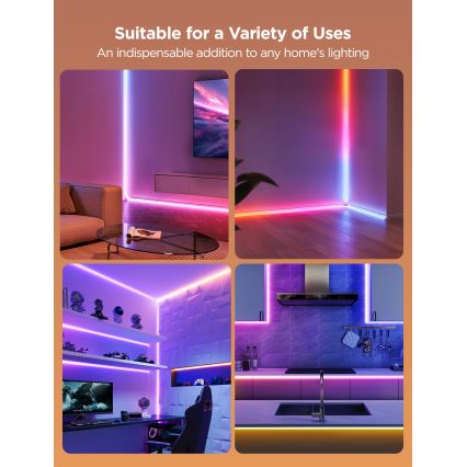 Govee - Neon MATTER LED nurgarööbas 5m RGBIC Wi-Fi