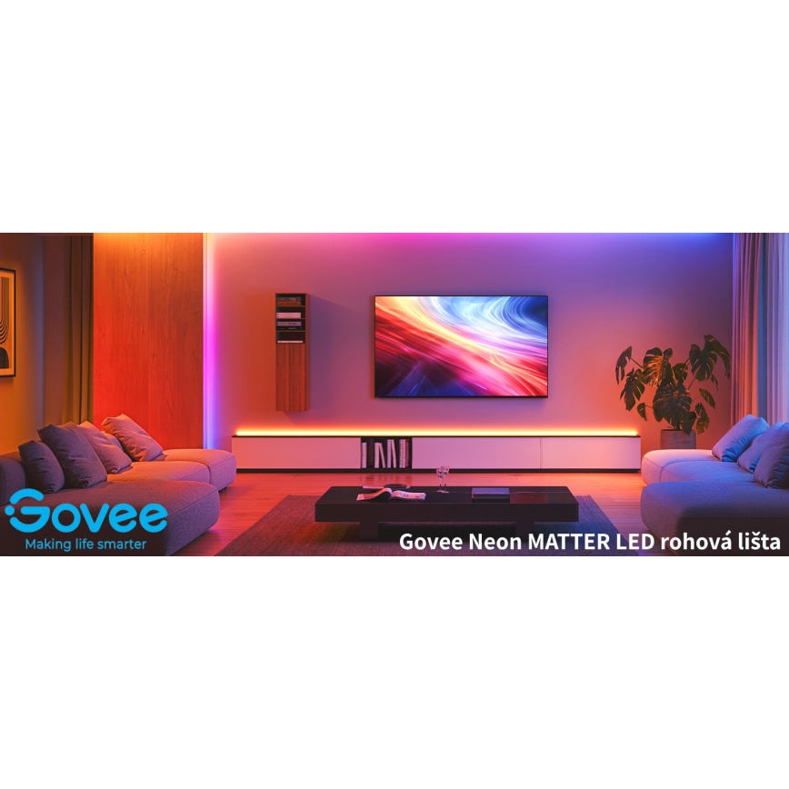 Govee - Neon MATTER LED nurgarööbas 5m RGBIC Wi-Fi