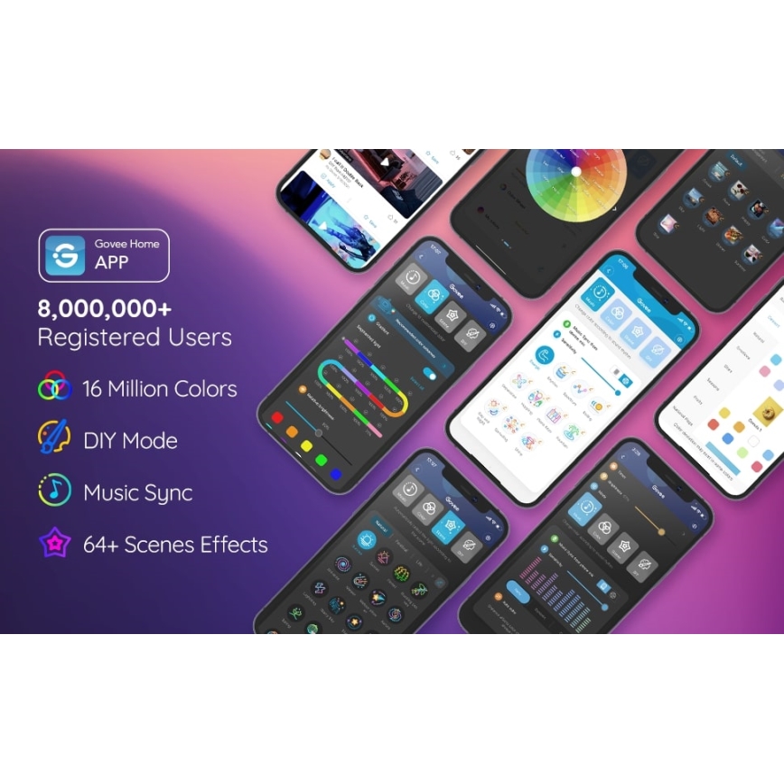 Govee - Neon SMART paindlik LED Valgusriba RGBIC 2m Wi-Fi IP67