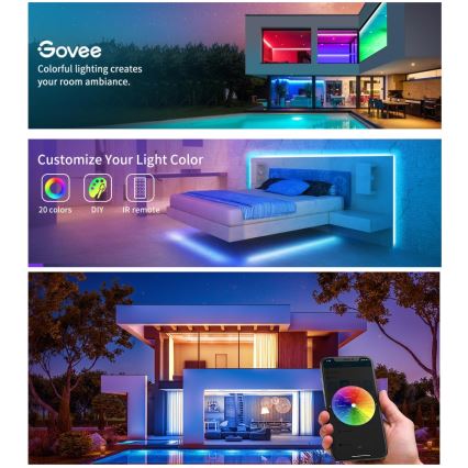 Govee - Nutikas LED RGB hämardatav valgusriba LED/36W/24V 10m Wi-Fi