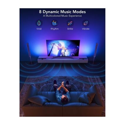 Govee - nutikas LED RGBIC-paneel 38cm teleritele 43-75 - 2 tk Wi-Fi