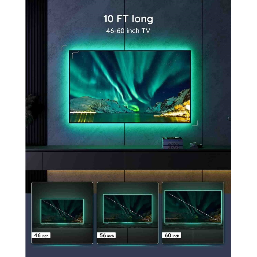 Govee - TV 46-60 nutikas RGB-LED taustavalgustus + kaugjuhtimispult