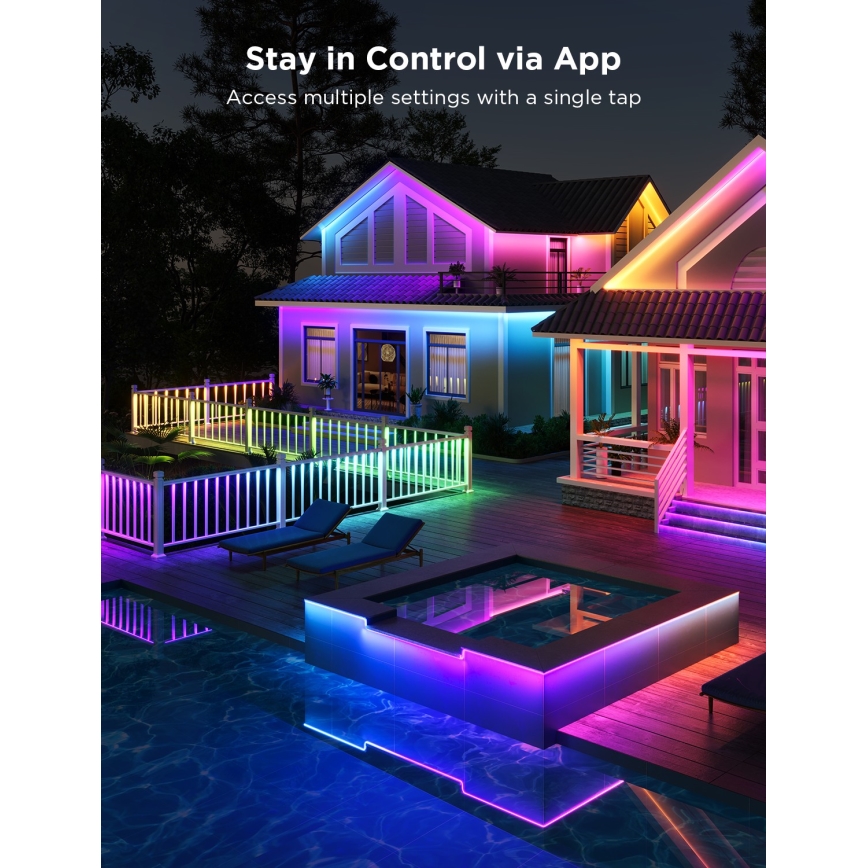 Govee - Väli Pro SMART RGBICWW väli LED Valgusriba 10m 2700-6500K Wi-Fi IP65