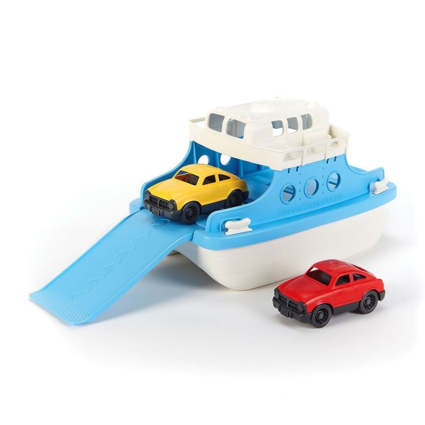 Green Toys - Praam koos autodega valge/sinine