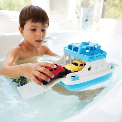 Green Toys - Praam koos autodega valge/sinine