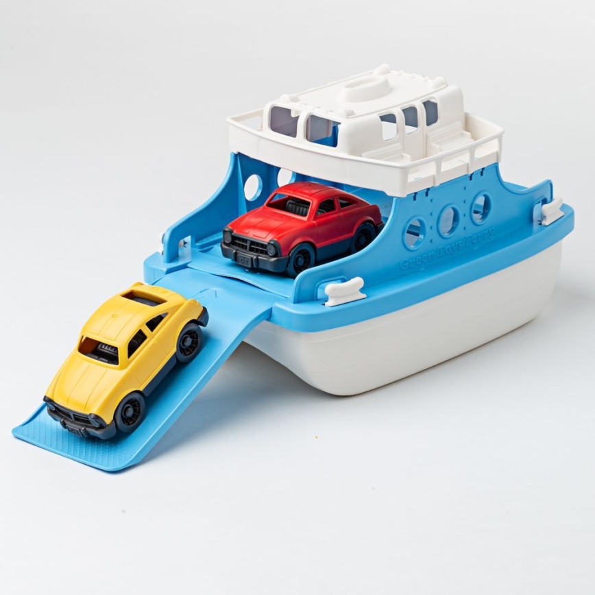 Green Toys - Praam koos autodega valge/sinine