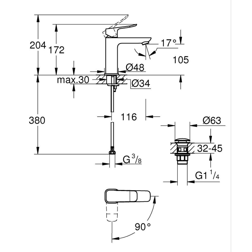 GROHE 1018362430 - Valamusegisti DICE M must