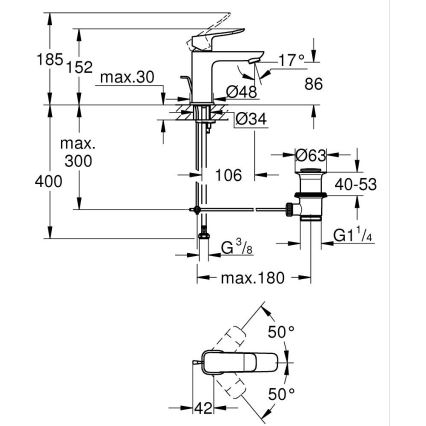 GROHE 1018560000 - Valamusegisti DICE S, läikiv kroom