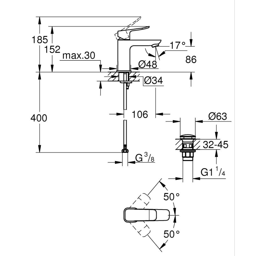 GROHE 1018572430 - Valamusegisti DICE S must