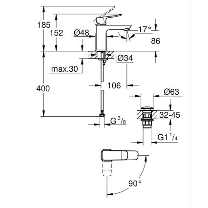 GROHE 1018612430 - DICE S valamusegisti, must