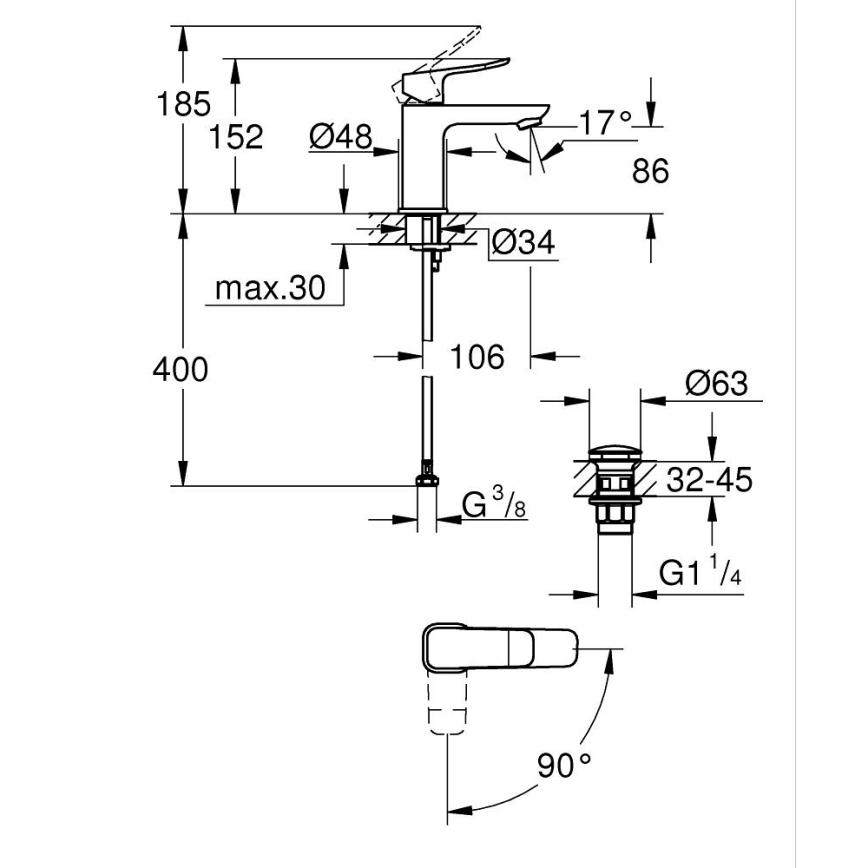 GROHE 1018612430 - DICE S valamusegisti, must