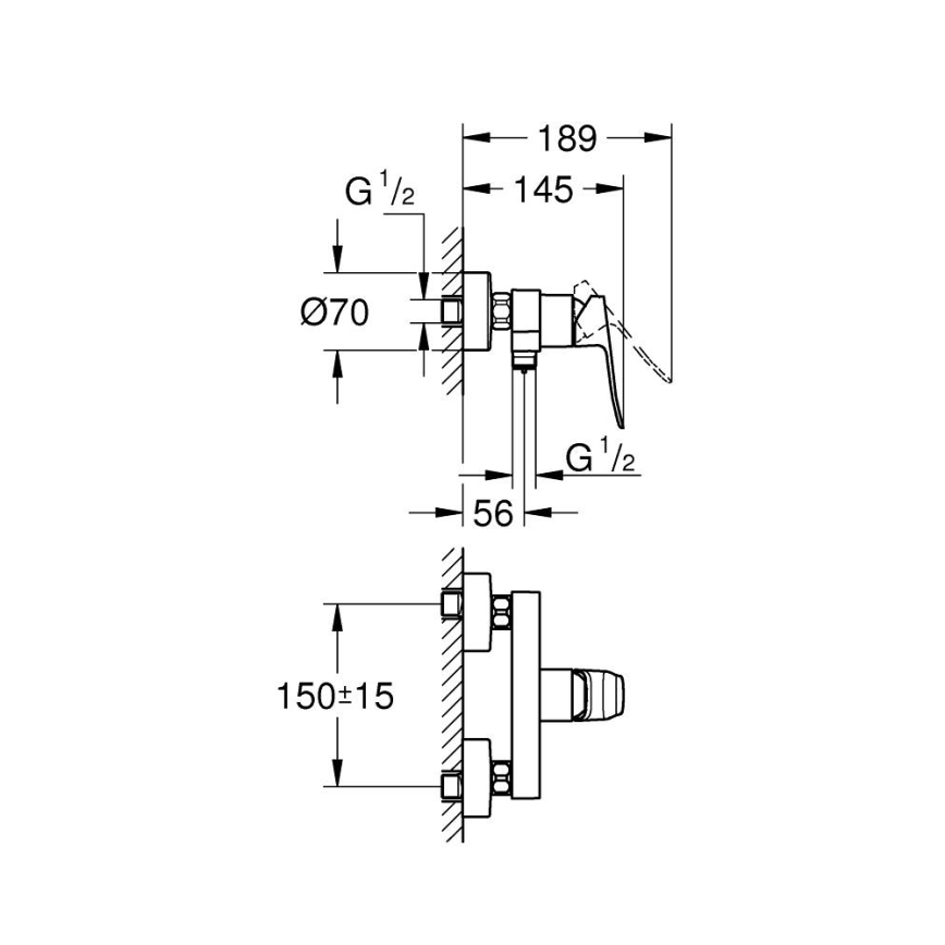 GROHE 1018740000 - dušisegisti DICE läikiv kroom