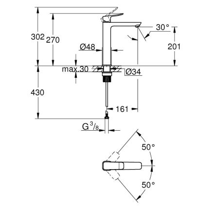 GROHE 1018922430 - Valamusegisti DICE XL must