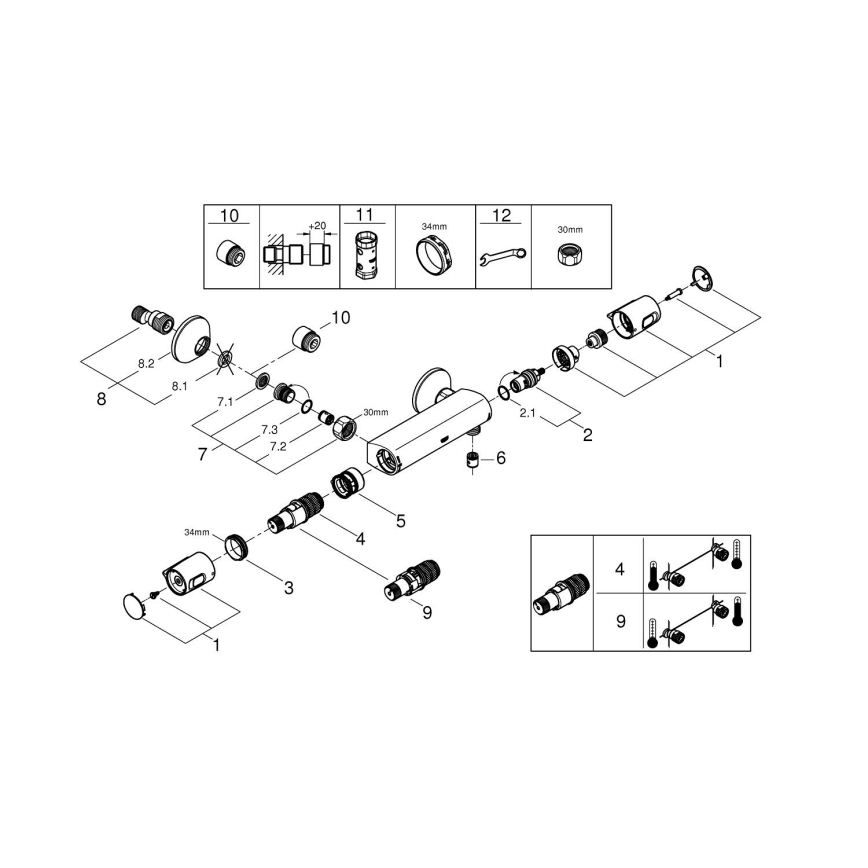 GROHE 1022172432 - Termostaatiline dušisegisti PRECISION TREND must