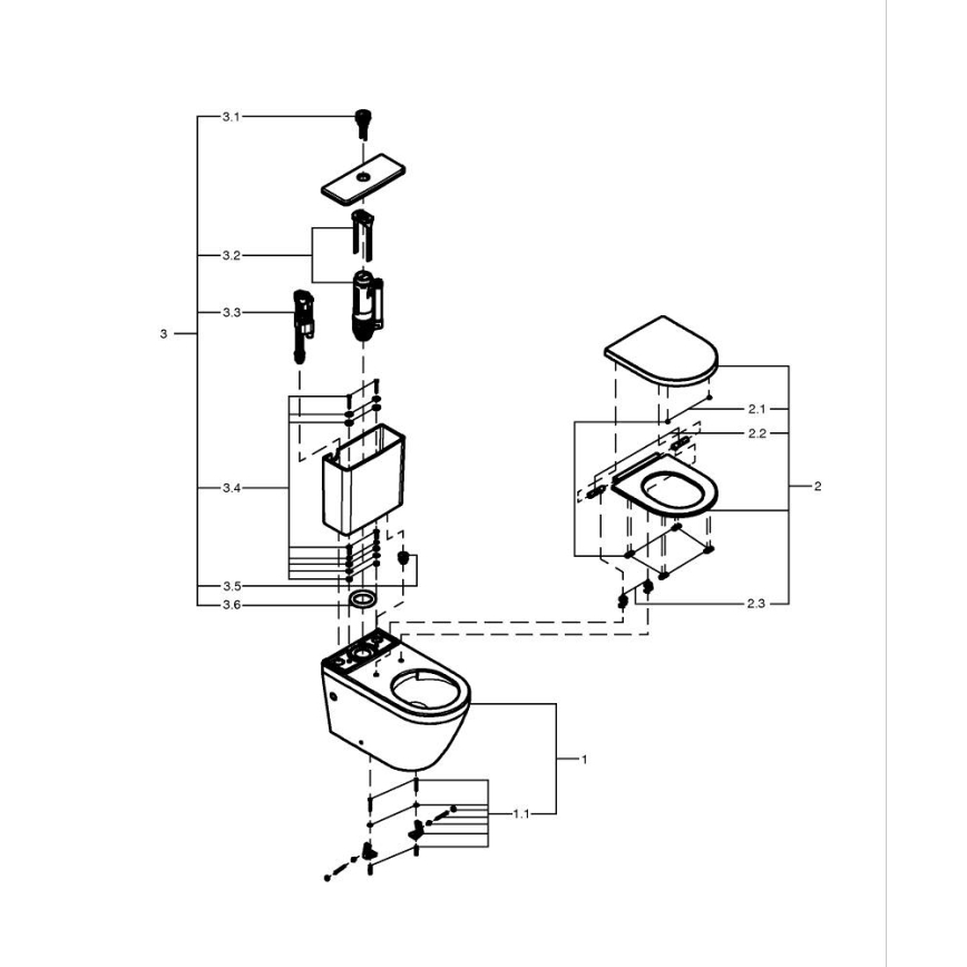 GROHE 102513SH00 - EURO CERAMIC WC-komplekt 67,3 x 37,6 x 79,2 cm keraamika/valge
