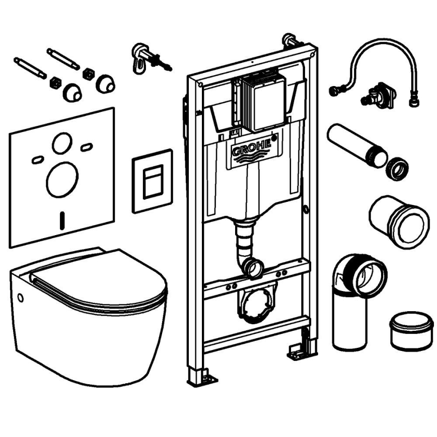GROHE 103847SH00 - SOLIDO 1,13 m, 5-ühes komplekt, DuroWhite
