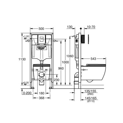 GROHE 103847SH00 - SOLIDO 1,13 m, 5-ühes komplekt, DuroWhite
