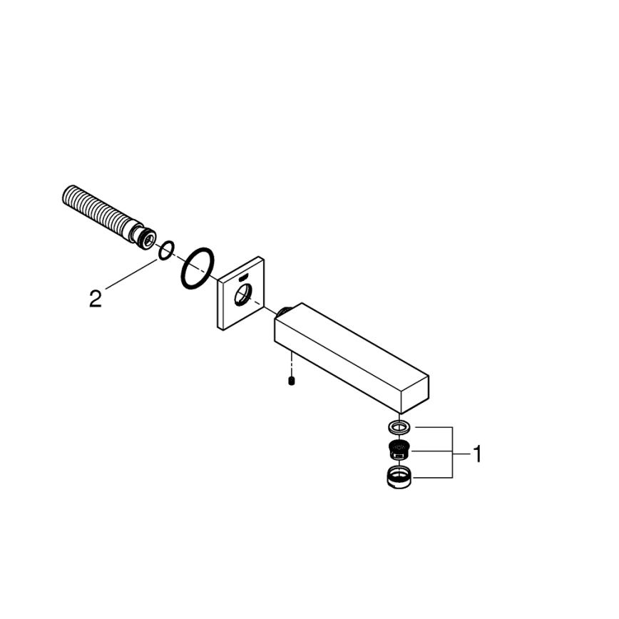 GROHE 13303000 - Vanni äravool EUROCUBE 170 mm läikiv kroom
