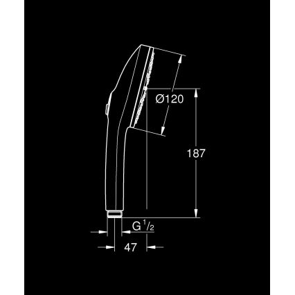 GROHE 1348632430 - Käsidušš VITALIO JOY+ 120 mm must
