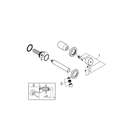 GROHE 19575001 - Valamu kaheauguline segisti CONCETTO 147 mm läikiv kroom