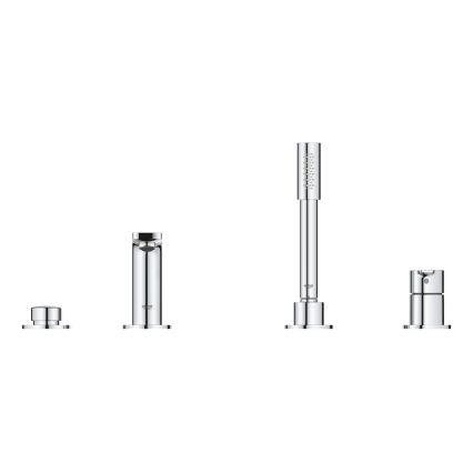 GROHE 19577001 - LINEARE neljaauguline vannisegisti komplekt, läikiv kroom