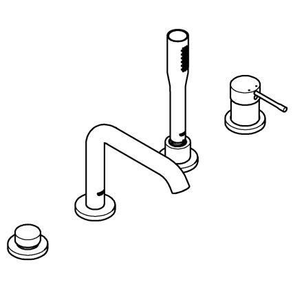 GROHE 19578001 - ESSENCE 197 mm neljaavaga vannisegisti, läikiv kroom