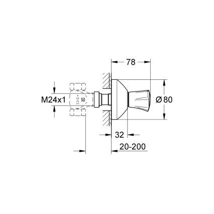 GROHE 19806001 - Pealmine osa peidetud ventiilile COSTA L 20-200 mm, läikiv kroom