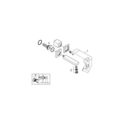 GROHE 19895000 - Valamu kaheavaga segisti EUROCUBE 171 mm, läikiv kroom