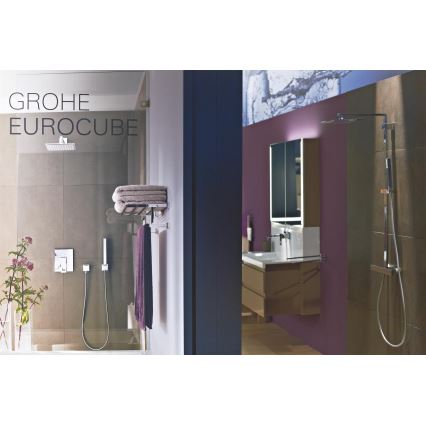GROHE 19895000 - Valamu kaheavaga segisti EUROCUBE 171 mm, läikiv kroom