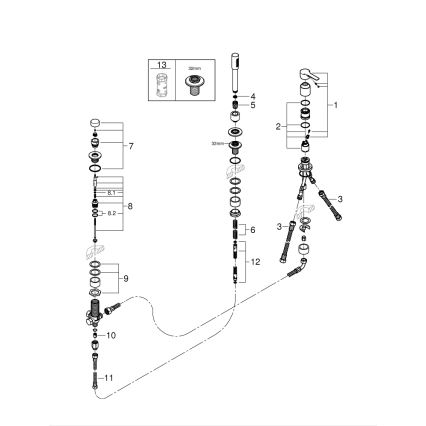 GROHE 19965001 - LINEARE kolmeauguline vannisegisti, läikiv kroom