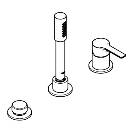GROHE 19965001 - LINEARE kolmeauguline vannisegisti, läikiv kroom