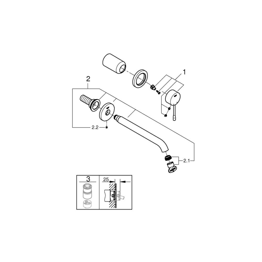 GROHE 19967001 - Valamu segisti ESSENCE 110 mm läikiv kroom