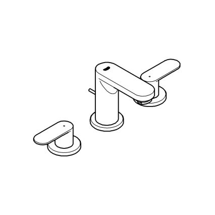 GROHE 20187000-Kolmeauguline valamusegisti EUROSMART COSMOPOLITAN DN 15 kroom