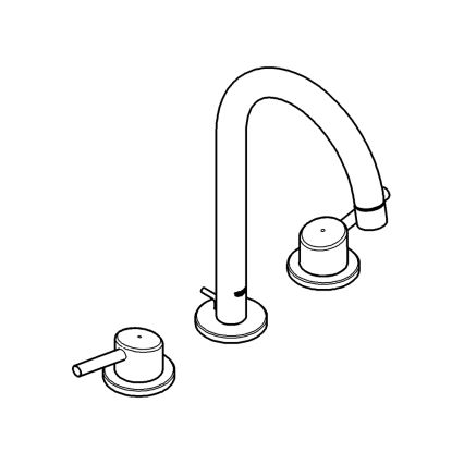 GROHE 20216001 - CONCETTO kolmeava valamusegisti DN 15 suurus L kroom