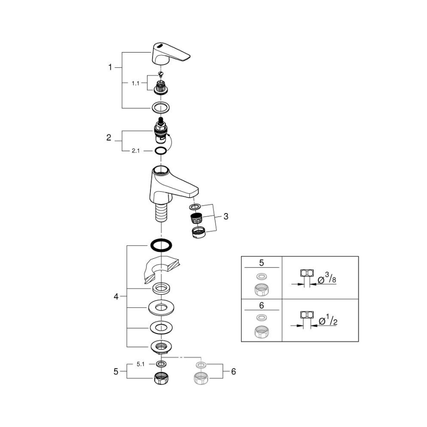 GROHE 20577000 - lauapealne ventiil START FLOW DN 15 läikiv kroom